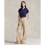 马球表演拉尔夫·劳伦（Ralph Lauren）女子棉花量身定制的polo衬衫 - 法国海军