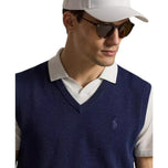 RLX Ralph Lauren Knitted V-Neck Golf Vest - Twilight Navy Heahter