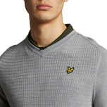 Lyle＆Scott Merino网格纹理v Neck jumper-卵石