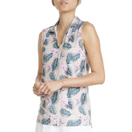 棕褐色女性的云源天堂天堂无袖高尔夫球球 - 粉笔粉红色/明亮的白色