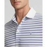 RLX Ralph Lauren Tour Pique Stripe Polo衬衫 - 纯白色多蓝色